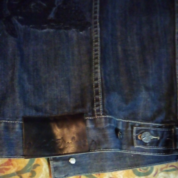 Artful Dodger (DEATH OF A CRAFTSMAN) Raw Blue Embroidered Denim Jacket Men's 2XL - Picture 11 of 16